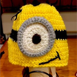 hand knitted minion hat